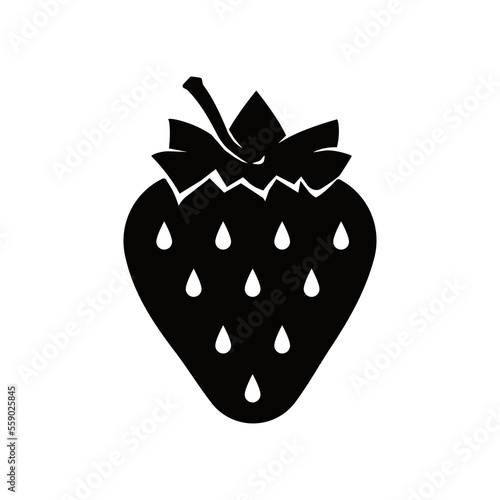Strawberry Fresh Fruit - vector Icon illustration silhouette