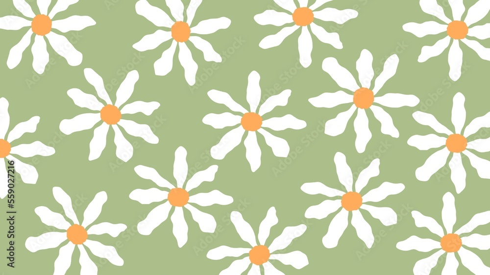 Pastoral background image with daisies.  