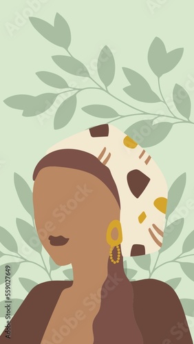 woman with flowers illustration 