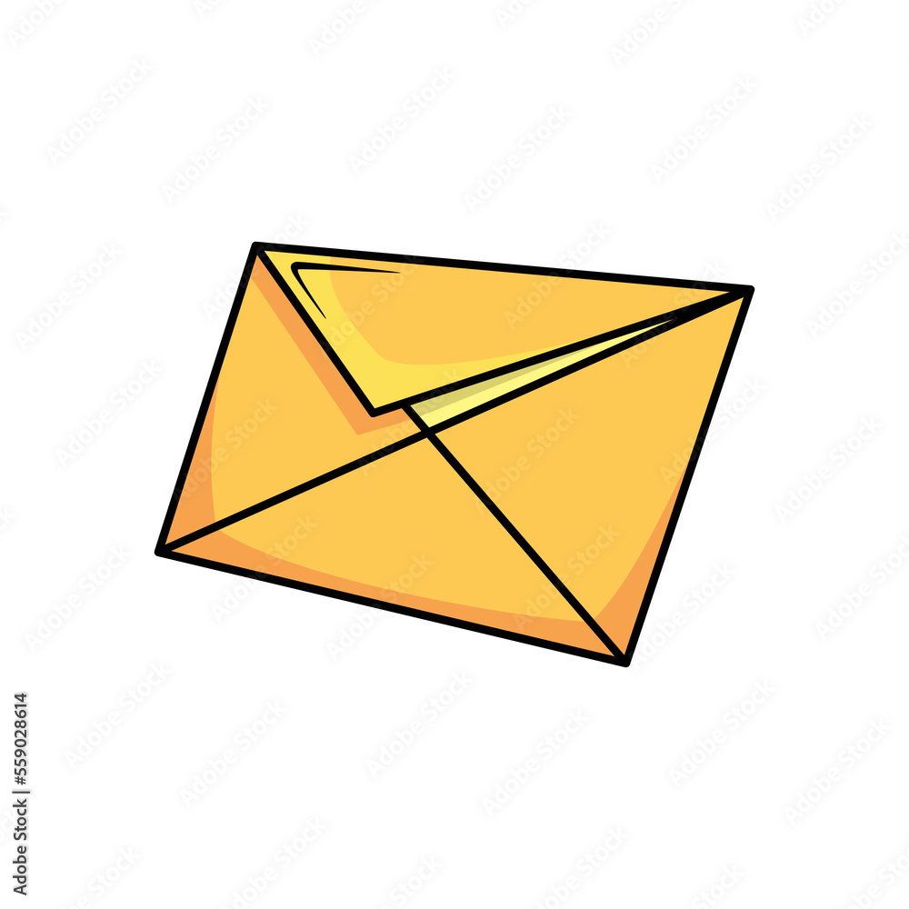 Envelope vector illustration. Cartoon envelope. Envelope hand draw isolated. Envelope vector illustration. Cartoon envelope. Envelope hand draw isolated.