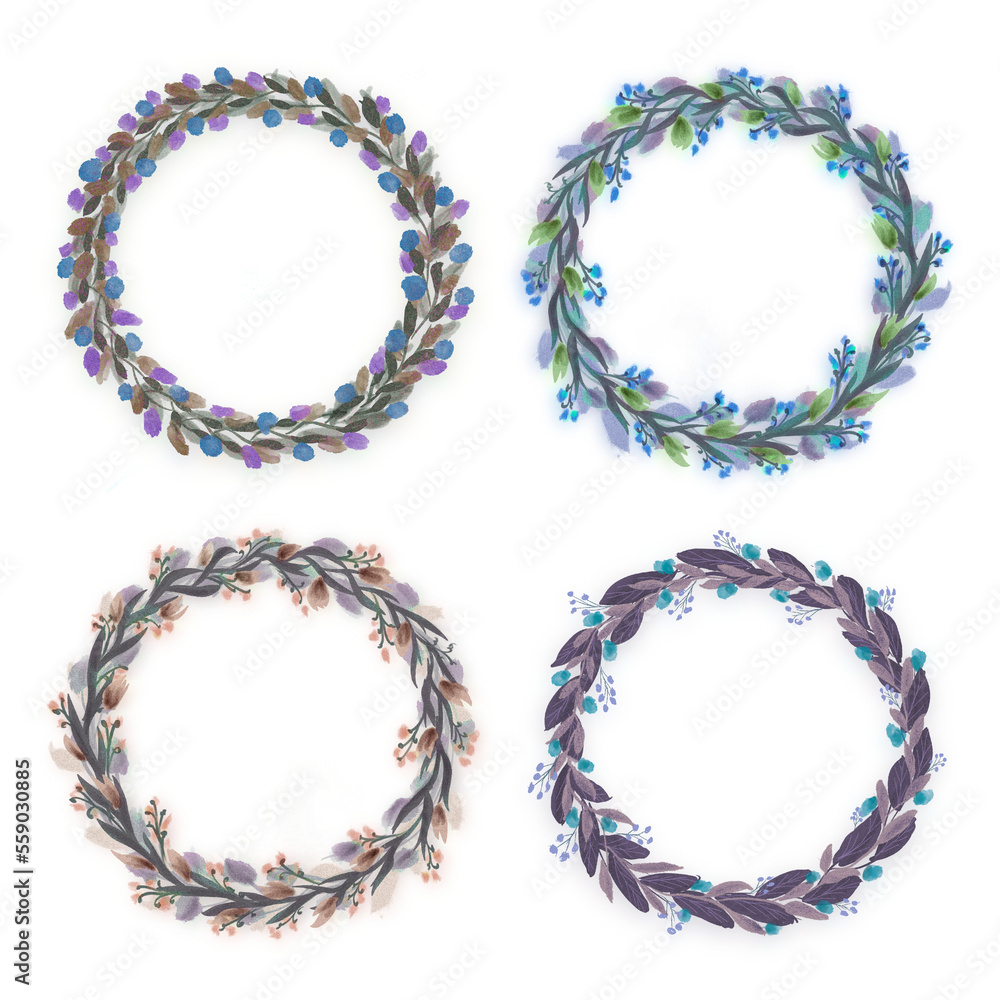 Boho wreath autumnal illustration flowers Boho wreath autumnal illustration flowers