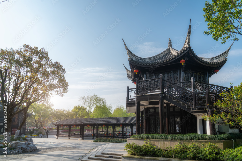 Ancient architectural landscape of Nanhu Park, Jiangsu Ancient architectural landscape of Nanhu Park, Jiangsu