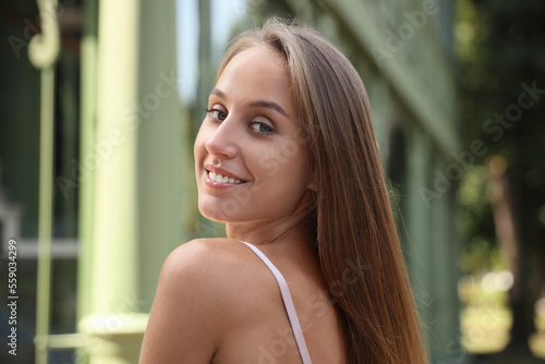 Beautiful young woman in stylish outfit outdoors Free Download Beautiful young woman in stylish outfit outdoors - GFXLoad