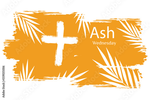 Ash Wednesday is a Christian holy day of prayer and fasting. It is preceded by Shrove Tuesday and falls on the first day of Lent, the six weeks of penitence before Easter, flat vector  illustration