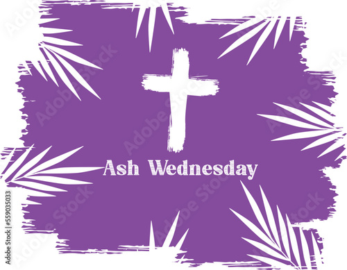 Ash Wednesday poster, flat vector modern illustration