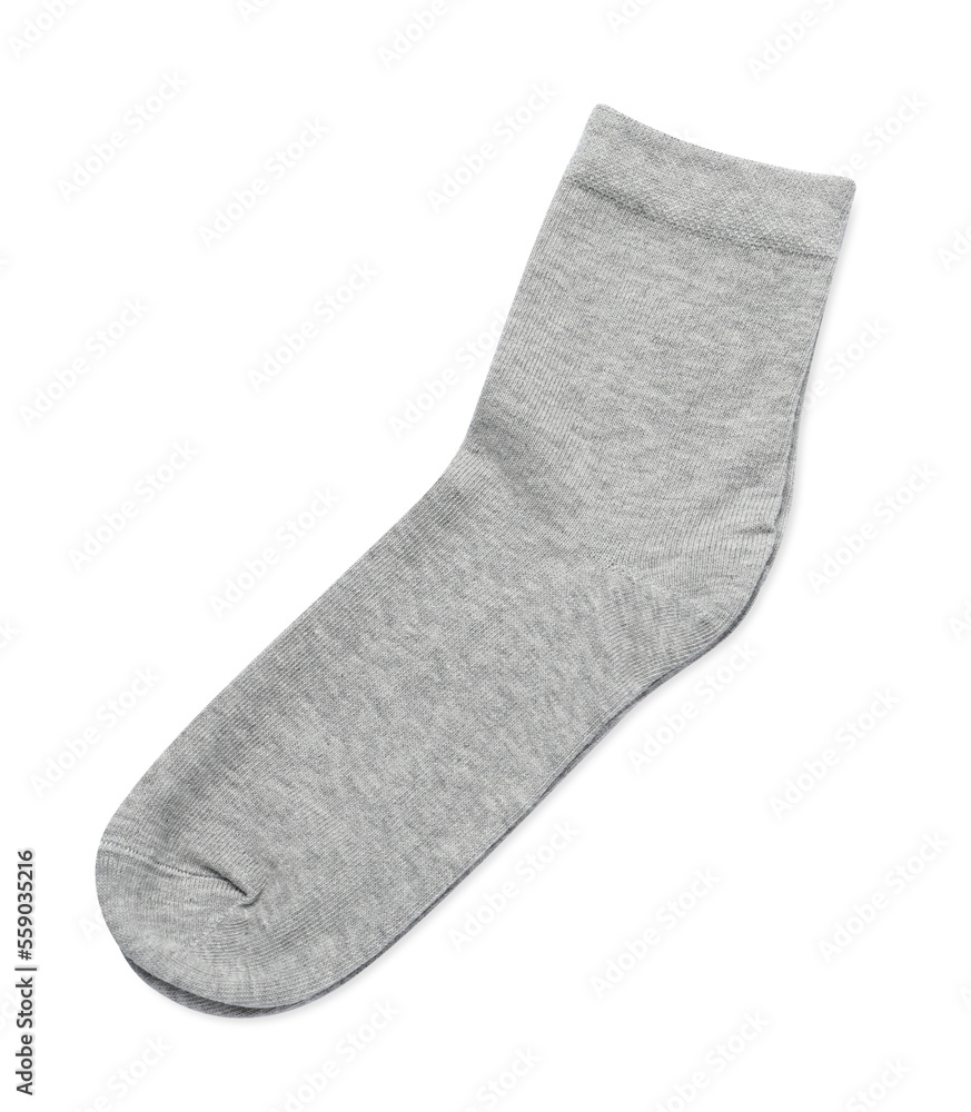 Pair of light grey socks isolated on white, top view Pair of light grey socks isolated on white, top view