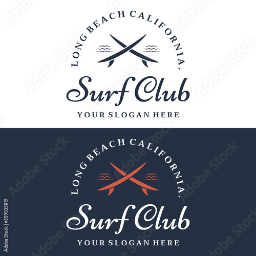 Photography Vintage surfboard Logo template,surfing on a summer beach