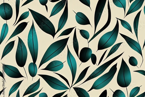 Seamless design of a tropical leaf brush stroke pattern  used in textiles  graphics  and crafts. Generative AI