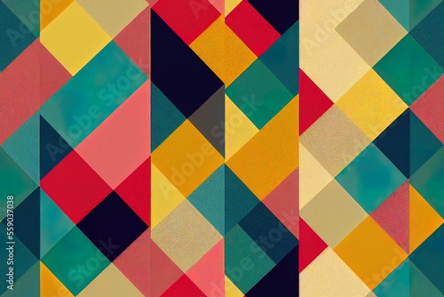 Fabrics in geometric and seamless designs. Generative AI