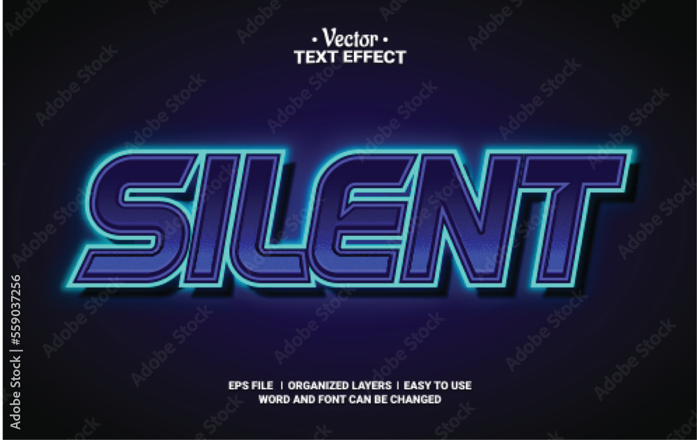 Silent Editable Vector Text Effect. Silent Editable Vector Text Effect.