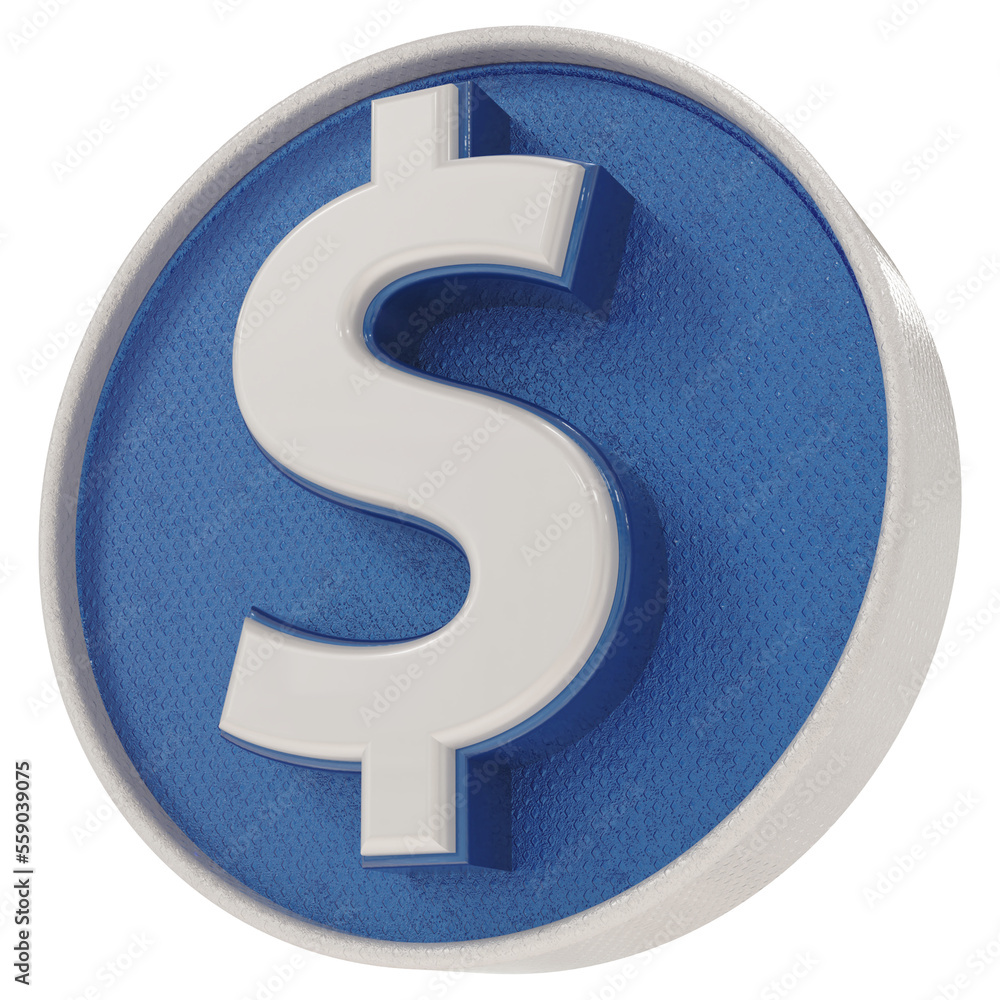 Icon 3d Dollar currency with generative AI Icon 3d Dollar currency with generative AI