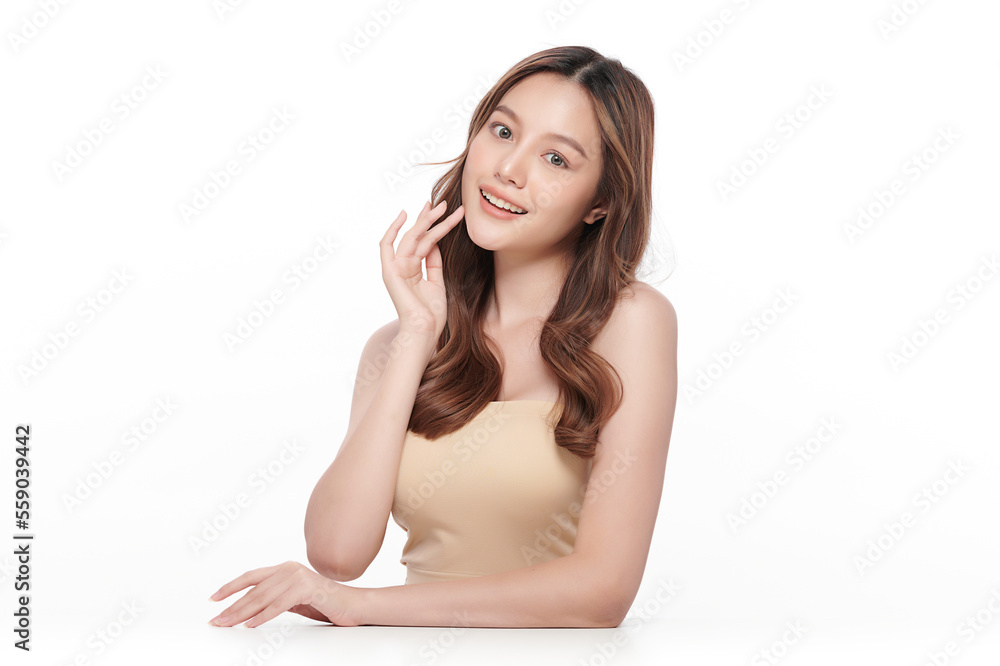 Beautiful young asian woman with clean fresh skin on white background, Face care, Facial treatment, Cosmetology, beauty and spa, Asian women portrait. Beautiful young asian woman with clean fresh skin on white background, Face care, Facial treatment, Cosmetology, beauty and spa, Asian women portrait.