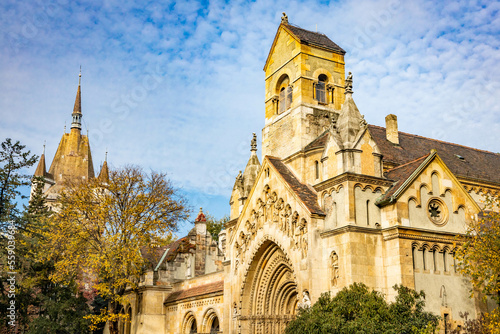 Wallpaper Mural Jaki Chapel scenic view at fall in Budapest Vajdahunyad Castle Torontodigital.ca
