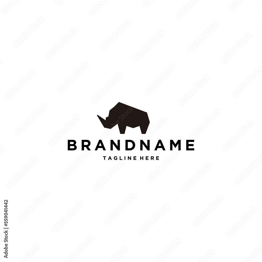 Modern rhino logo design template