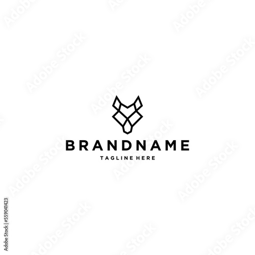 Abstract wolf head logo design template