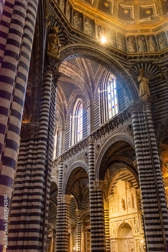 The interior of Siena Cathedral  Tuscany  Italy