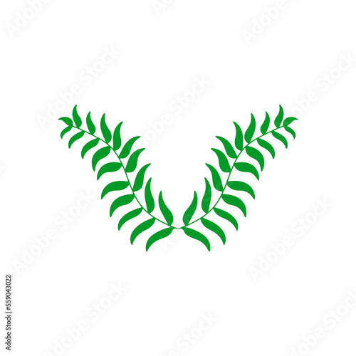 vector illustration of two green leaves