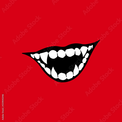 vector illustration of a sinister fanged mouth