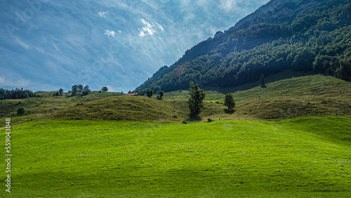 Typical view in the Swiss Alps - amazing Switzerland - travel photography