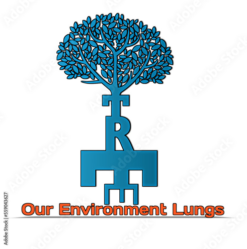 Tree our environment lungs typography  design in vector illustration.tshirt,print and other uses 