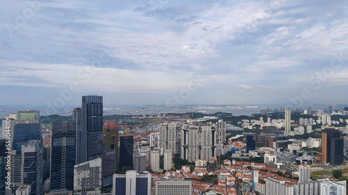 Aerial view of Singapore from CapitaSpring Building