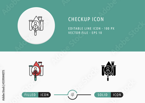 Checkup Icon Isolated on White Background. Health Diagnosis Thin Line Symbol Stock Vector Illustration For Mobile App And Web Design.