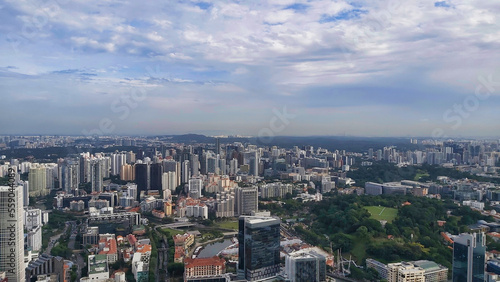 Aerial view of Singapore from CapitaSpring Building