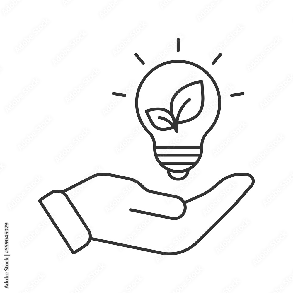 Eco friendly power vector icon. Line sign for mobile concept and web design. Symbol, logo illustration. Vector graphics Eco friendly power vector icon. Line sign for mobile concept and web design. Symbol, logo illustration. Vector graphics