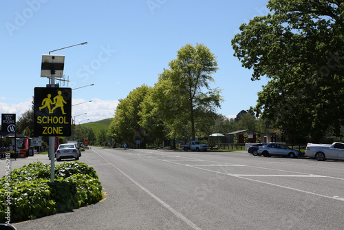 Bild auf Leinwand traffic in the town of Cheviot