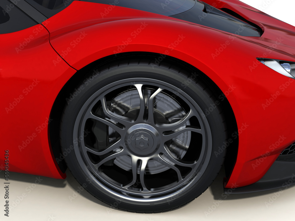 sports car wheel arch and spoke
