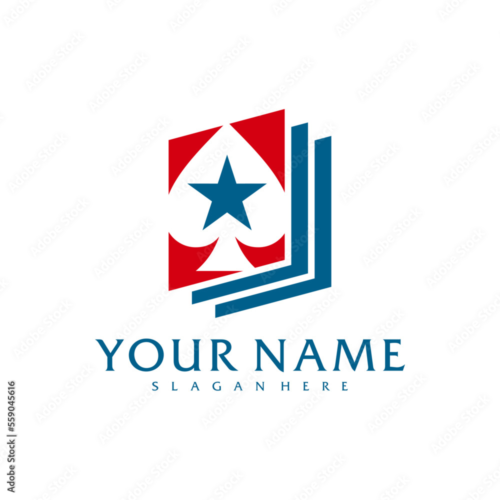 Book Poker logo vector template, Creative Poker logo design concepts Book Poker logo vector template, Creative Poker logo design concepts