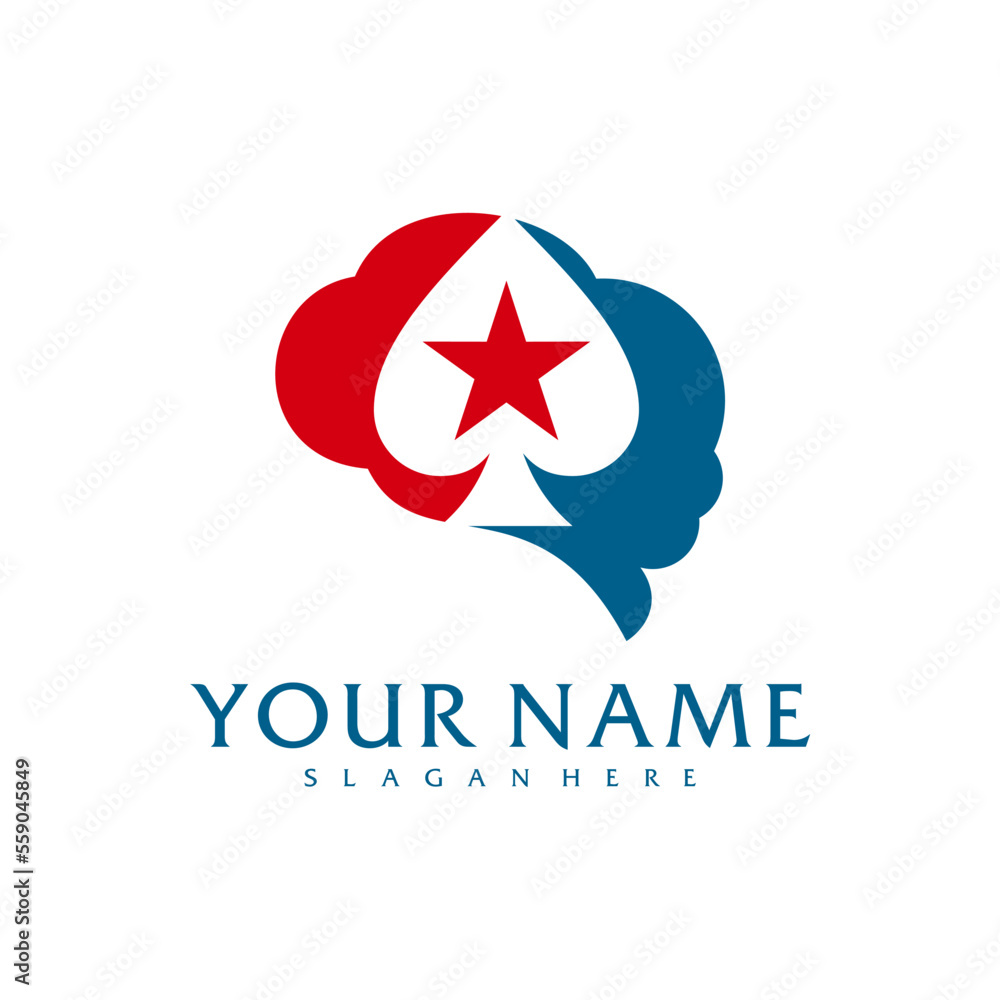 Brain Poker logo vector template, Creative Poker logo design concepts Brain Poker logo vector template, Creative Poker logo design concepts