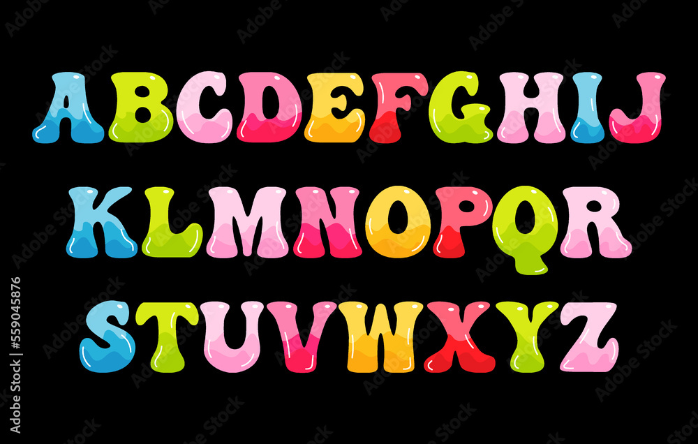 Alphabet vector design set, Cartoon Fun style letter, Colorful alphabet collection, Cute letter, Alphabet Illustration, Playful Number drawing