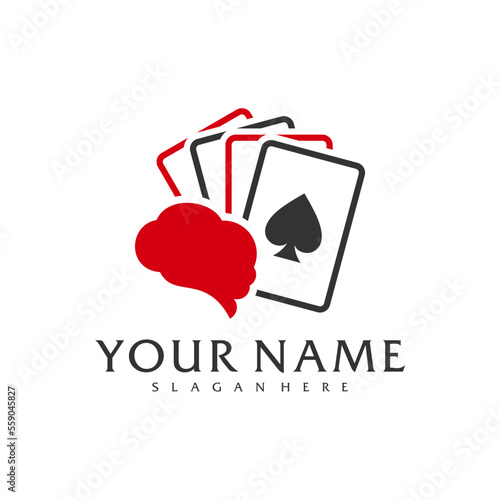 Brain Poker logo vector template, Creative Poker logo design concepts