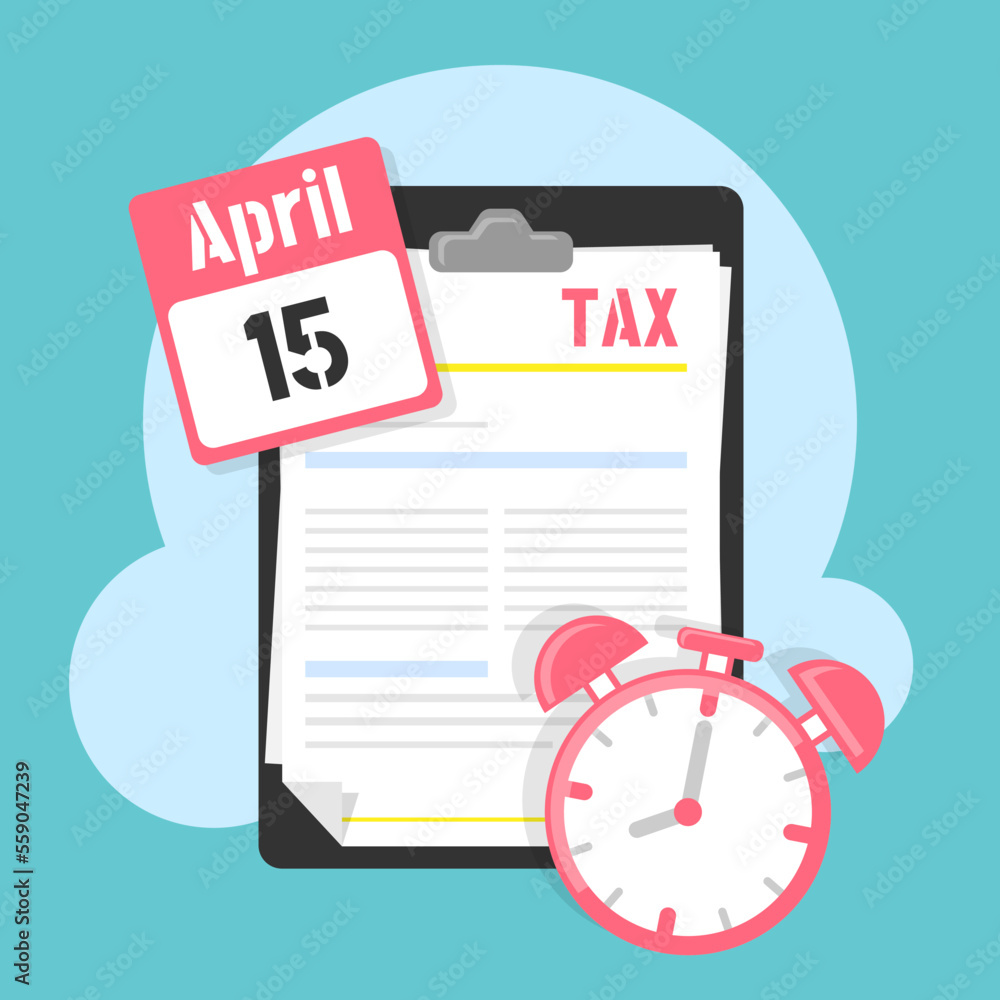 Tax day illustration concept