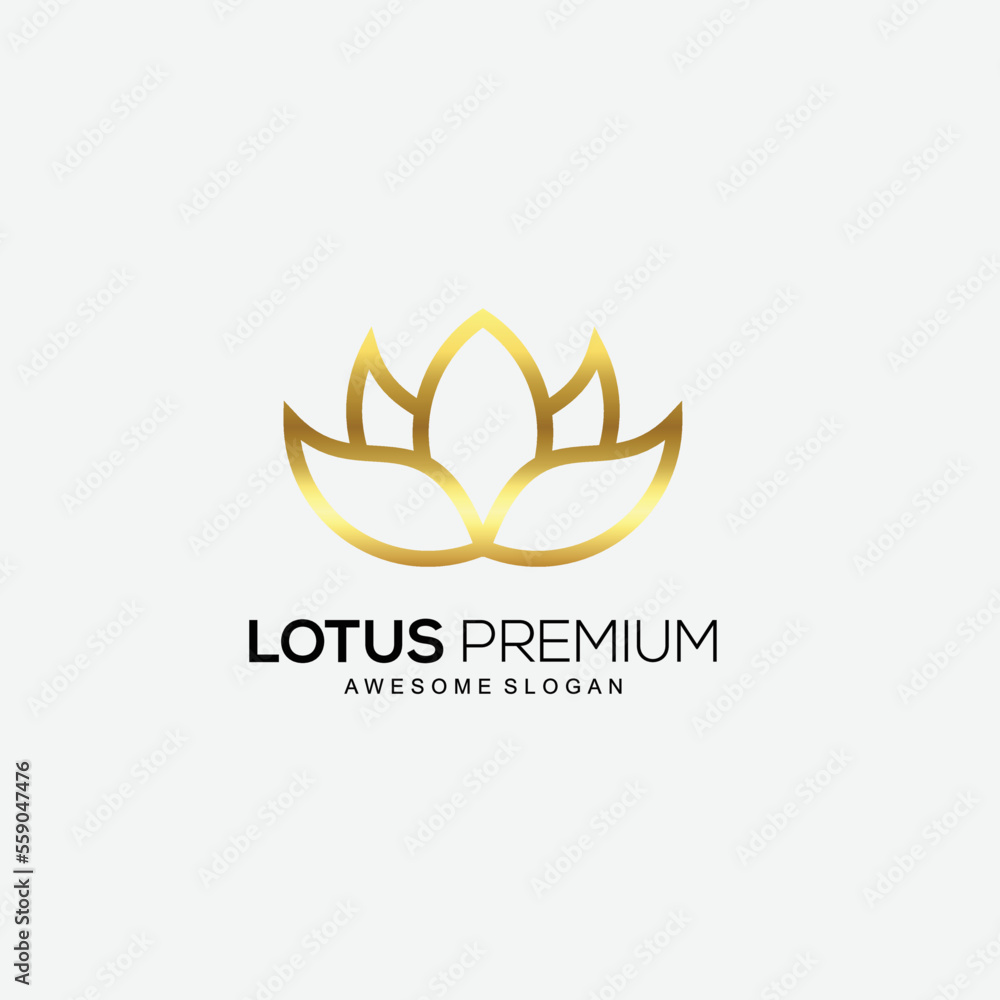 lotus luxury premium line art design template