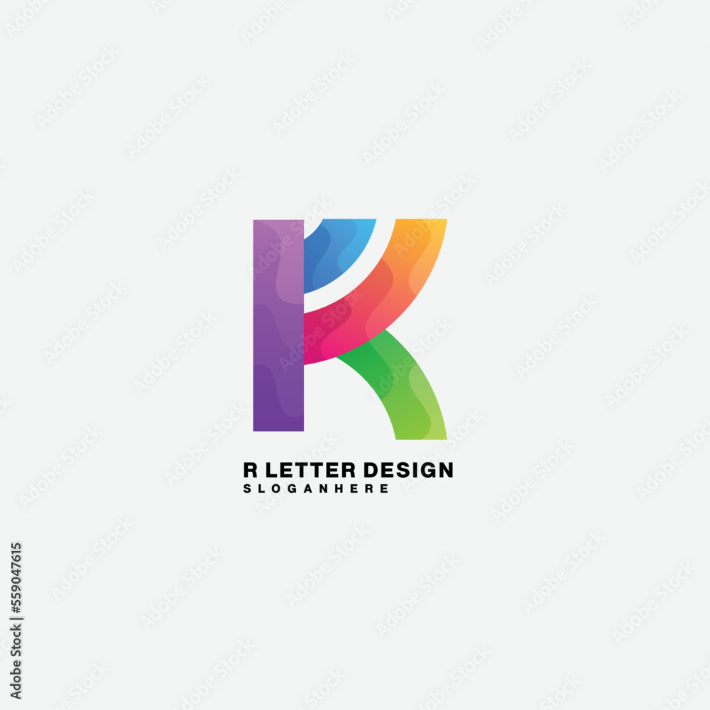 letter r logo colorful design template illustration letter r logo colorful design template illustration