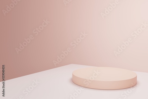 Pink geometric 3d landscape product display background concept abstract podium cylinder 3d render