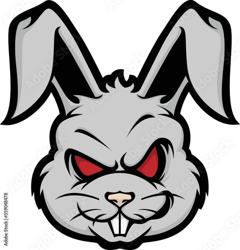  illustration vector graphic of angry rabbit head mascot good for logo sport ,t-shirt ,logo