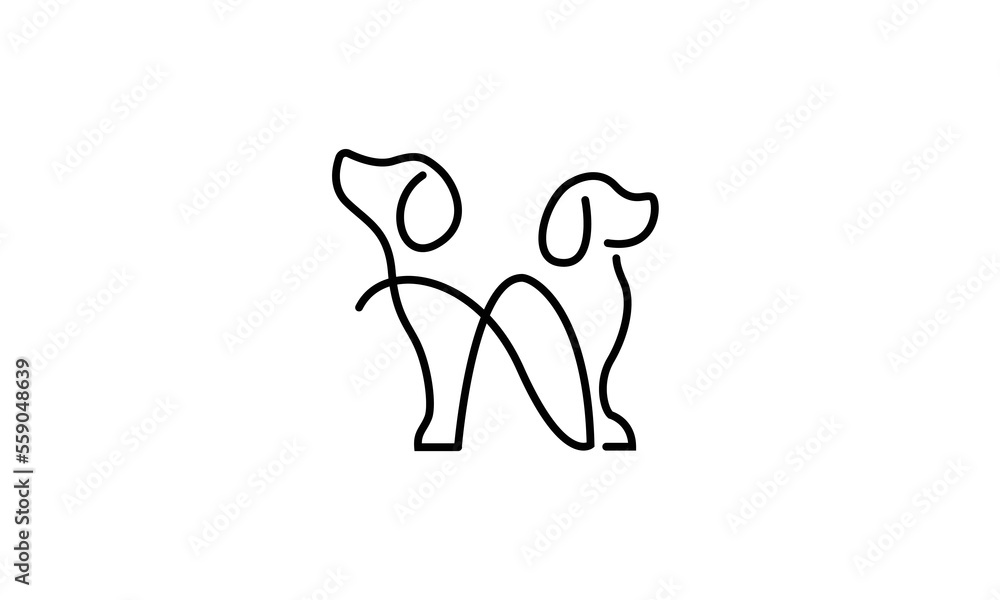 Pet shop Logo, Two dogs lovers logo vector icon illustration. Pet shop Logo, Two dogs lovers logo vector icon illustration.