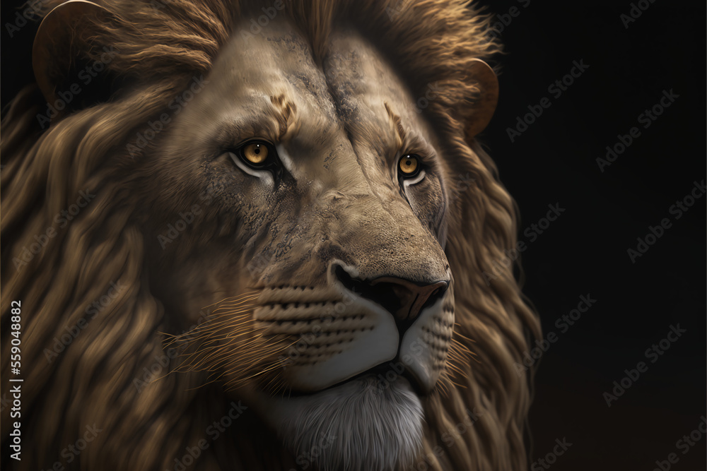 Naklejka premium lion head portrait
