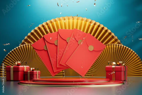 Papier peint 3d rendering chinese new year red packet