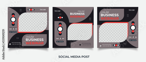 Business conference meeting social media post banner design template	