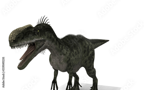 monolophosaurus' dinosaur in different poses on a white background © Edit