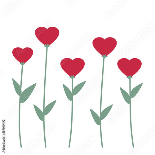 Red Flat Valentine`s Love Decoration 5