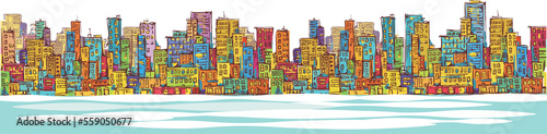 City background with archit...