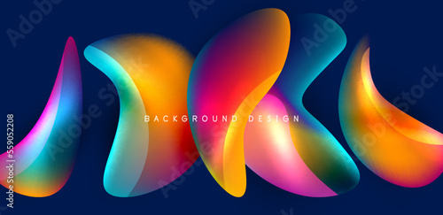 Fluid color liquid 3d elements abstract background