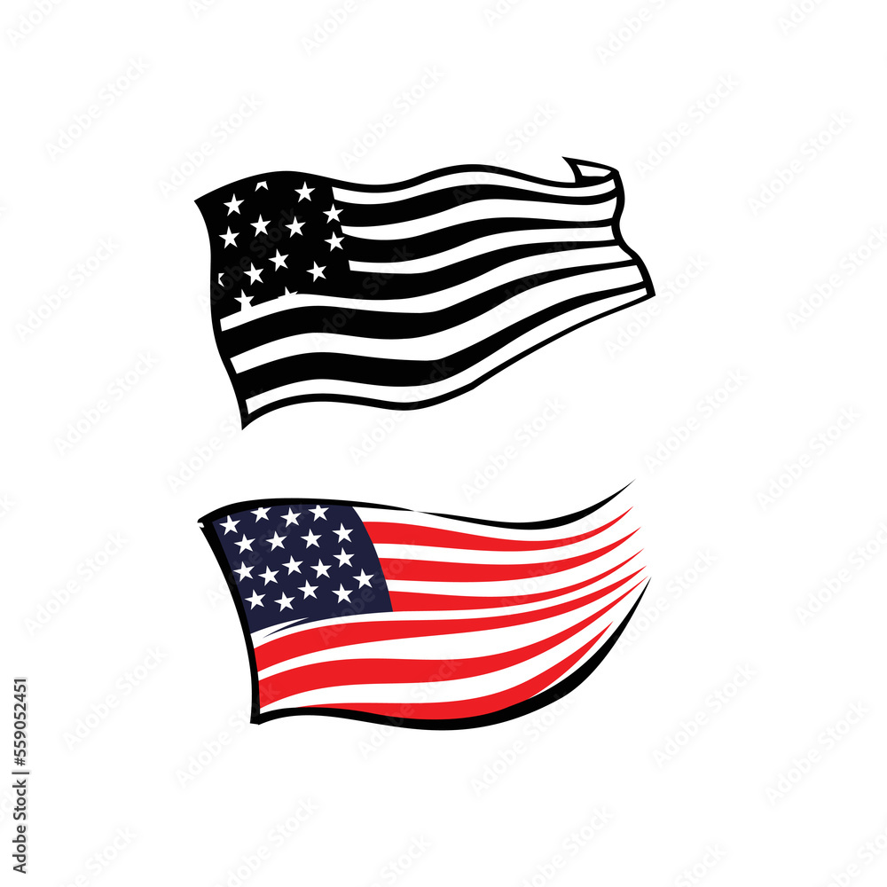 Fototapeta premium America Flag Illustration Vector