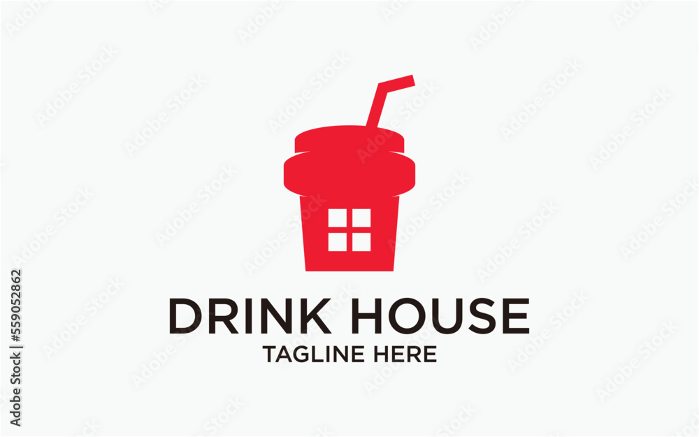 COMBINATION OF HOME DESIGN LOGO WITH DRINKING GLASSES