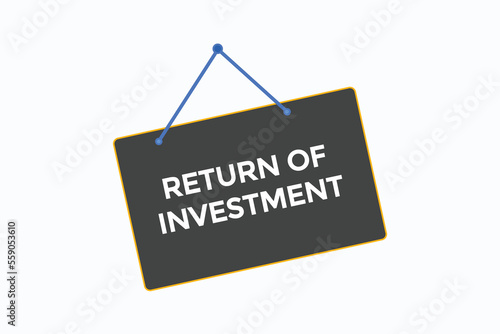 return of investment button vectors.sign label speech bubble return of investment 